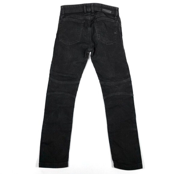DIESEL BAKARI NE Straight Leg Articulated Knee Moto Jeans Womens 26 Black - Picture 2 of 8